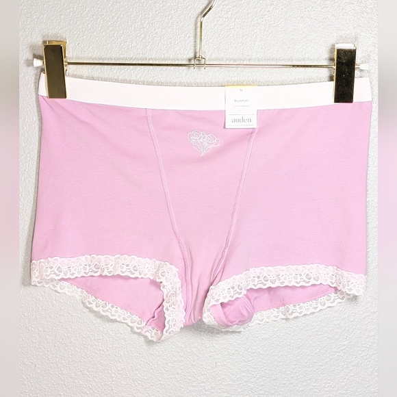 Auden Other - NWT Auden Cotton Blend Lace Trim Boyshort - Size M  Pink Lavender